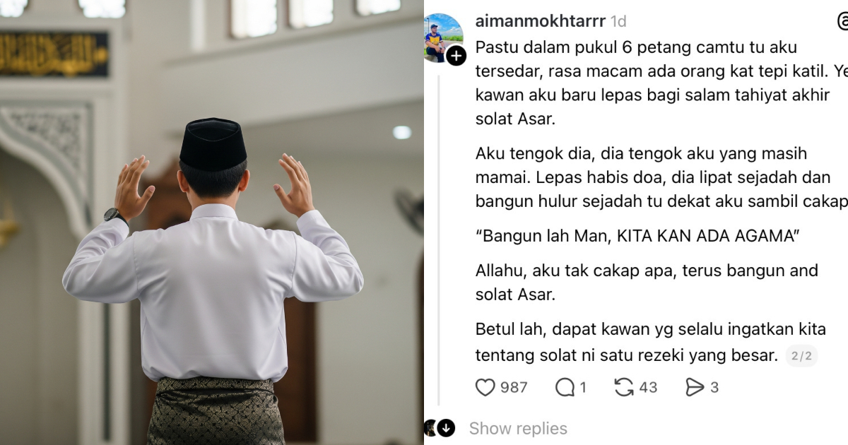 Warga Threads Kongsi Ayat Peringatan Solat Paling ‘Deep’, Buat Ramai Tersentap – “Kita Kan Ada Agama”