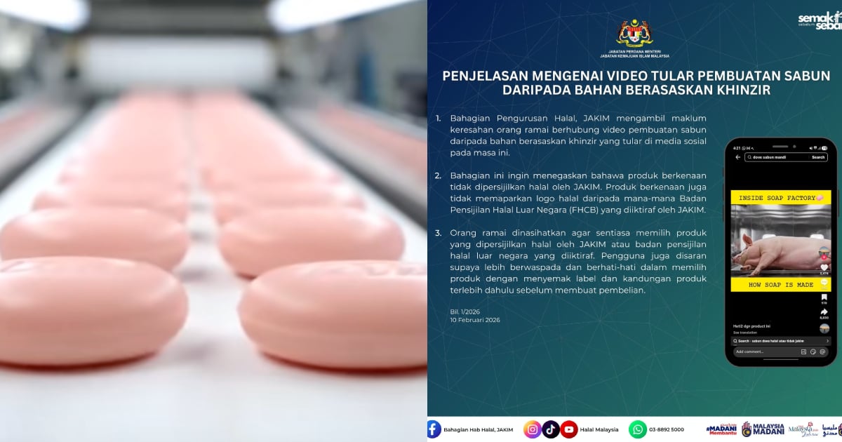 Tular Sabun Berasaskan Khinzir, JAKIM Sahkan Tiada Sijil Halal, Nasihatkan Umat Islam Tidak Terpedaya