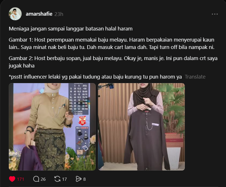 Perempuan memakai baju lelaki
