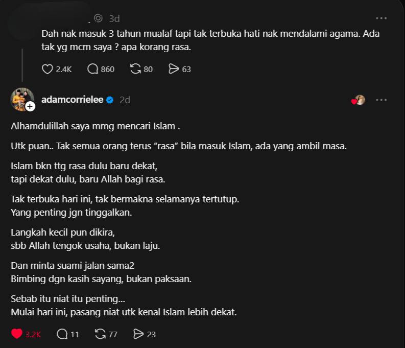 nasihat adam corrie