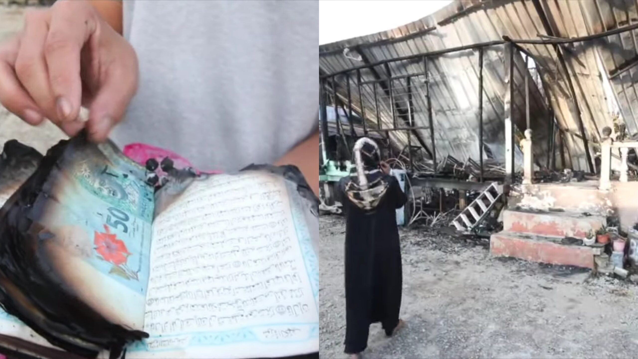 Rumah 50 Tahun Ranap Dijilat Api, Al-Quran & Wang RM1,300 Di Dalamnya Kekal Selamat Tidak Terbakar