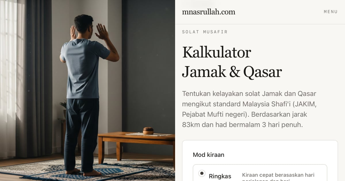 Lelaki Cipta Kalkulator Jamak Qasar, Bantu Musafir Rancang Tempoh Solat Mengikut Mazhab Syafie