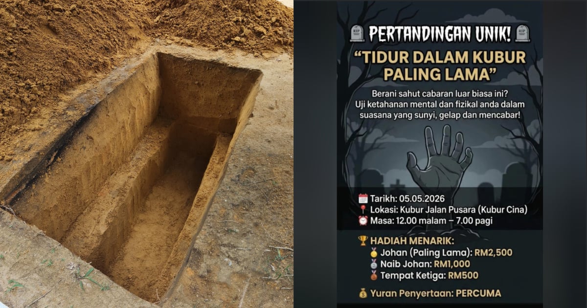 Tular Pertandingan Tidur Dalam Kubur Paling Lama Di Terengganu, Cabaran Berani Atau Sekadar Gimik?