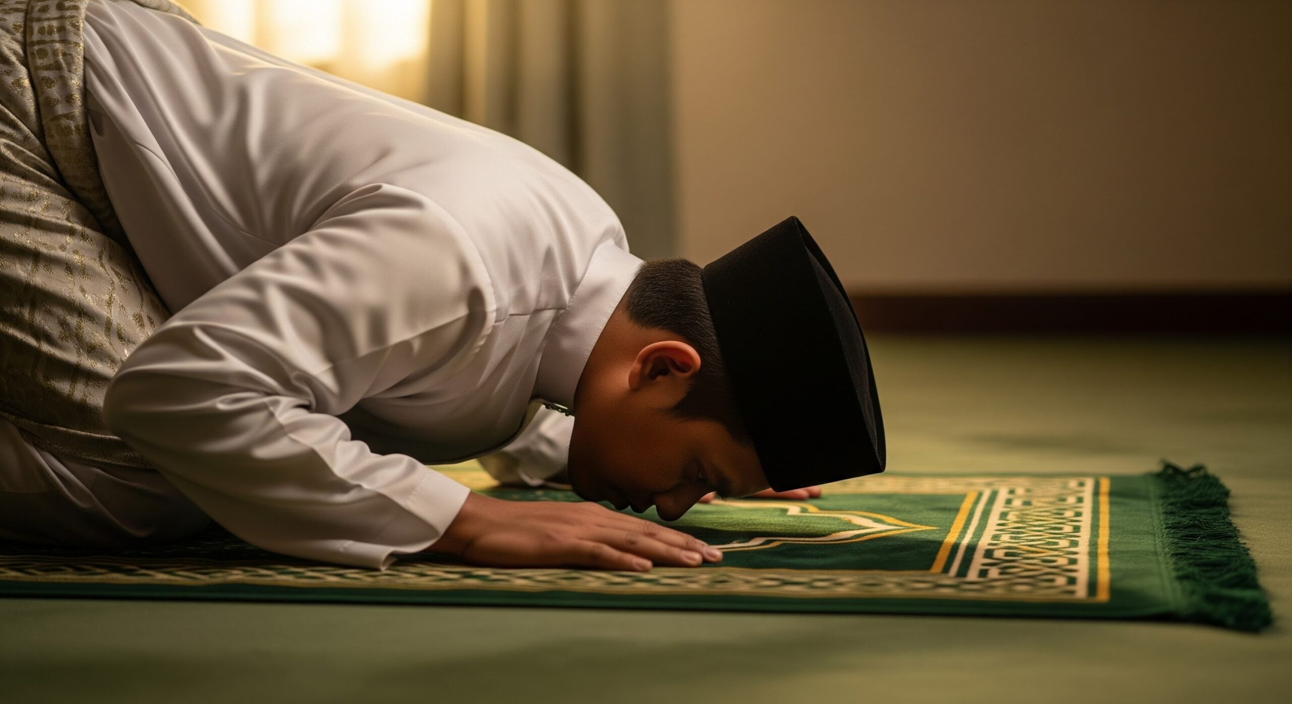 Tak Sah Sujud Jika Hidung Saja Kena Lantai, Pastikan Dahi Terbuka & Cecah Bumi Dengan Sempurna