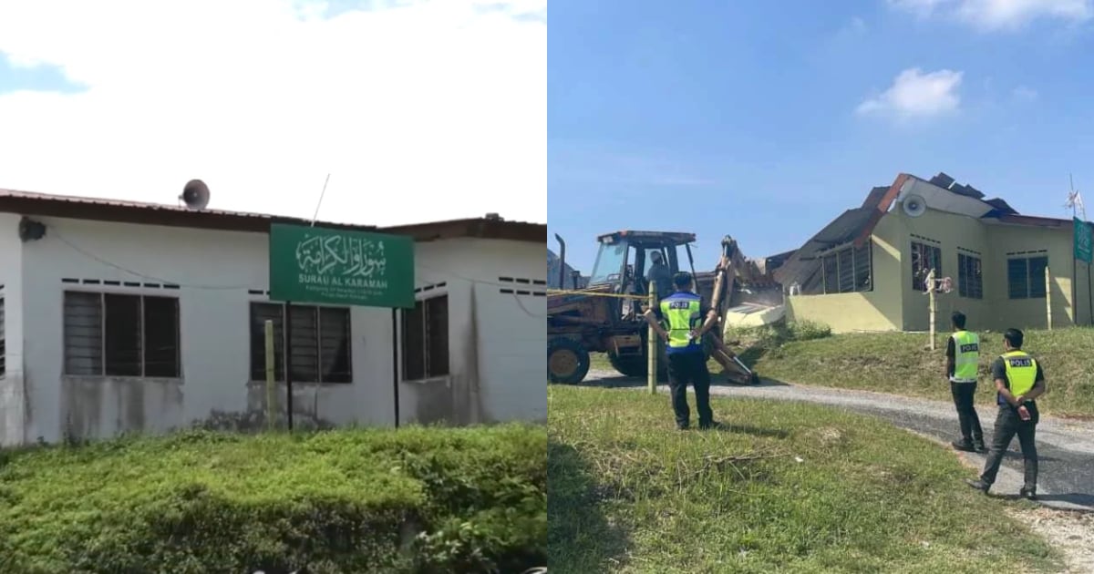 Surau Al-Karamah Di Ipoh Dirobohkan Selepas Perintah Mahkamah Kerana Dibina Di Atas Tanah Tanpa Kelulusan