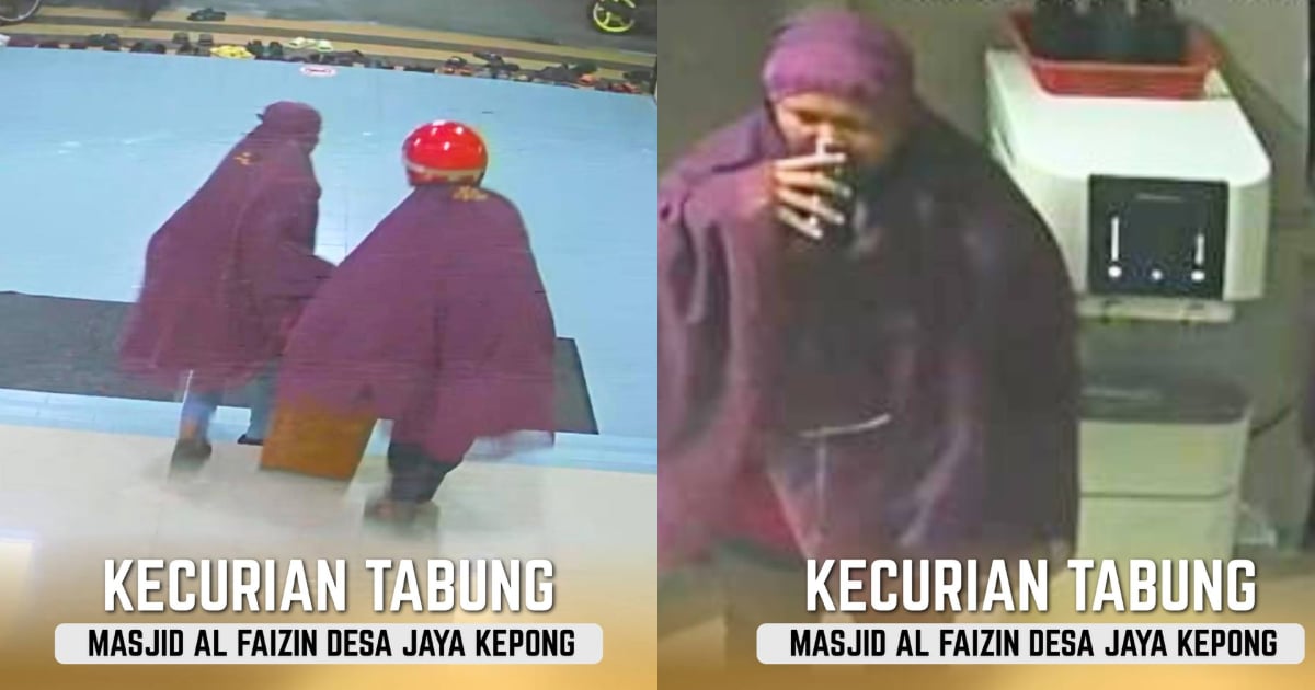 Wanita Tergamak Larikan Tabung Masjid Al-Faizin Kepong Selepas Solat Subuh & Minum Air Coway