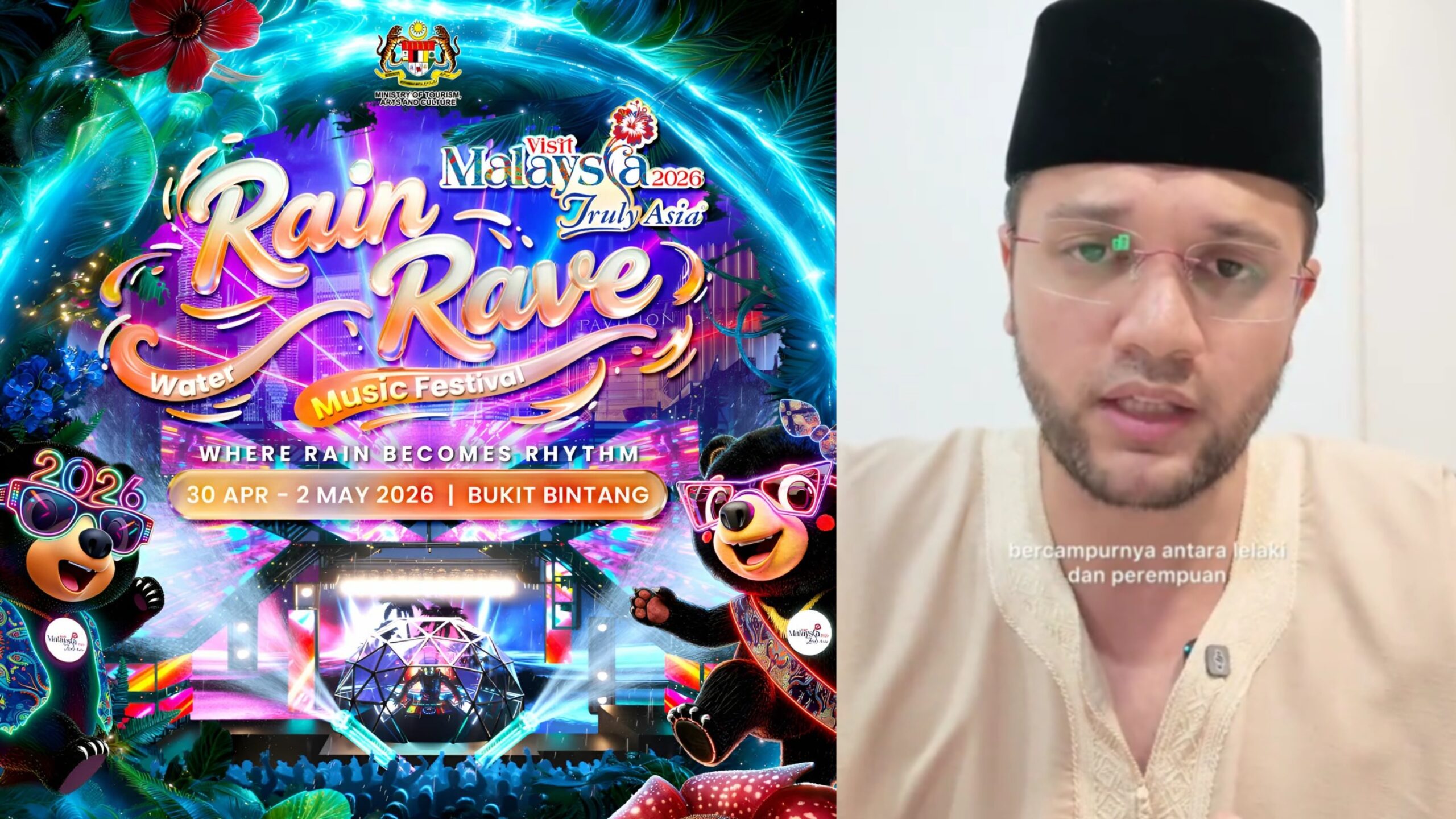 Rain Rave Undang Maksiat, PU Riz Ajak Umat Islam Solat Jemaah & Laungkan Azan ‘Bersihkan’ Pavilion Jumaat Ini