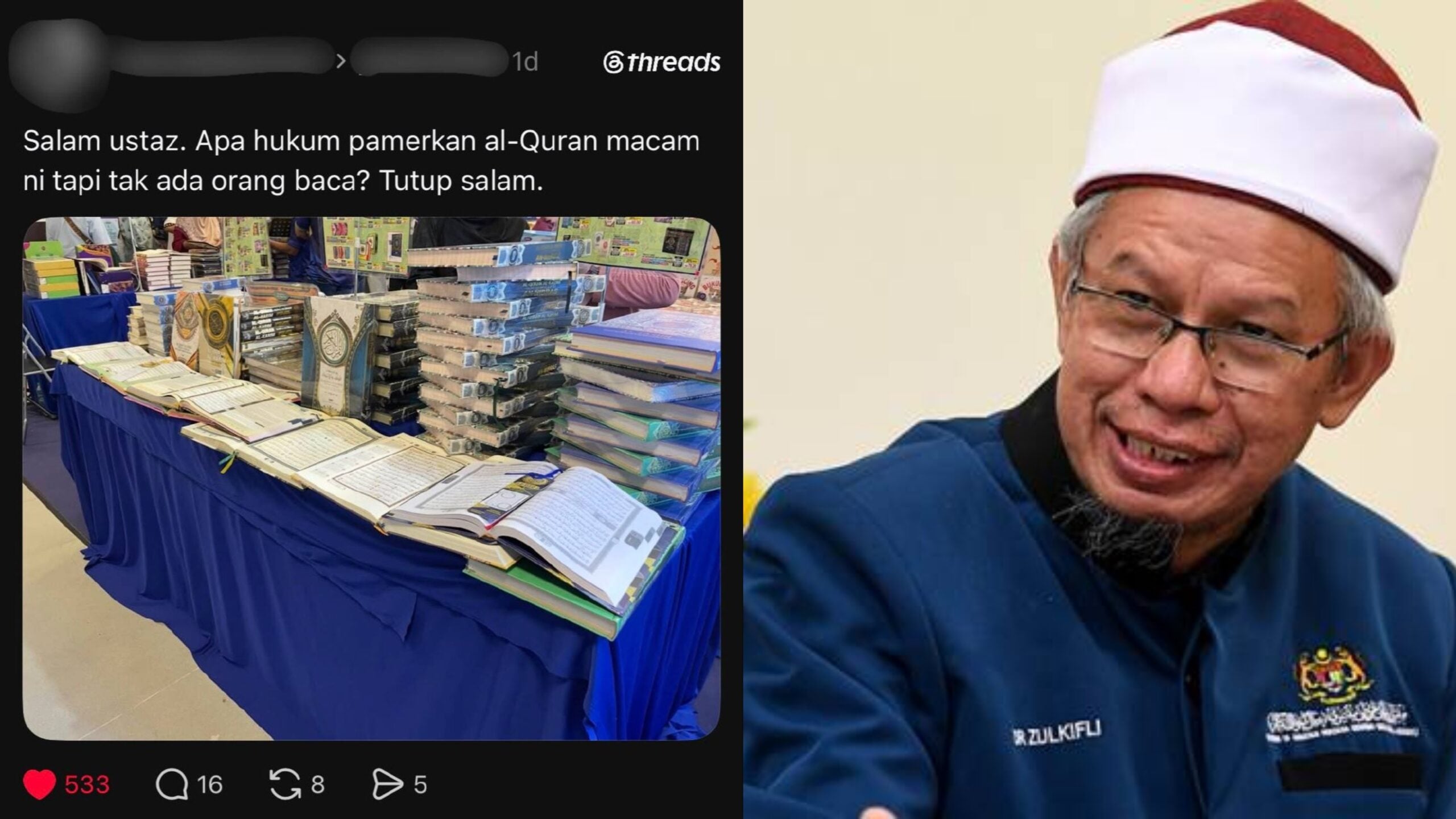 Tular Ekspo Buku Biar Al-Quran Terbuka Tanpa Dibaca, Dr. Zulkifli Kongsi Hukum Sebenar & Adab Dengan Kalamullah
