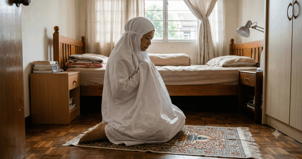 stokin nipis ketika solat
