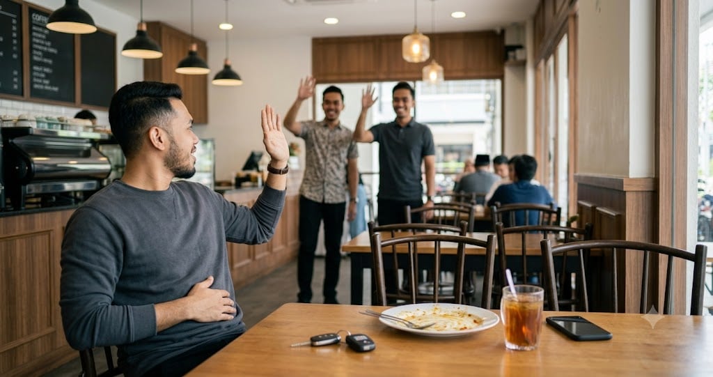jawab salam ketika makan