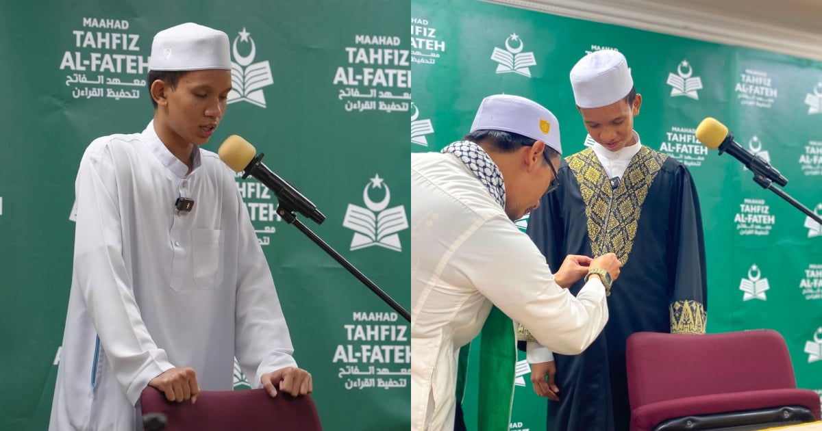 Pelajar Tahfiz Tamat Syahadah Ula Selepas Berdiri 15 Jam Tanpa Rehat, Raih Keputusan 97.7% Mumtaz