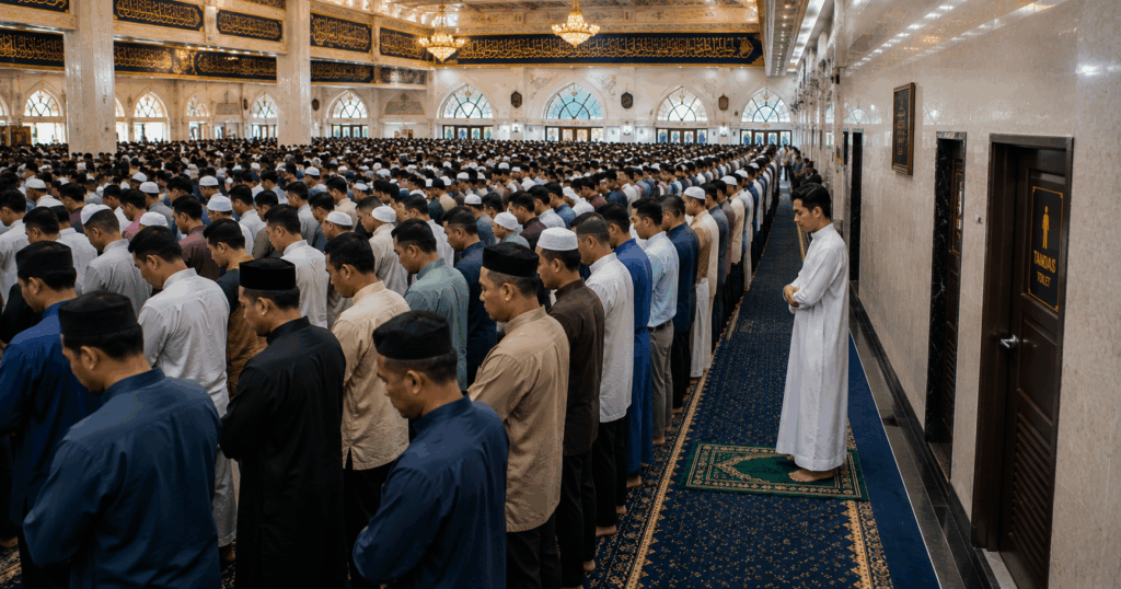 solat bersebelahan tandas