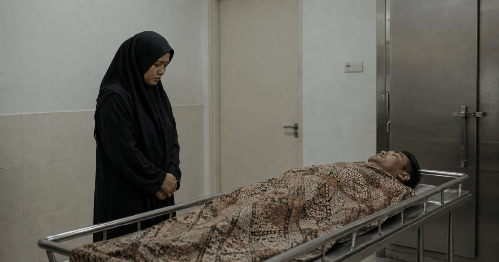 mandikan jenazah suami