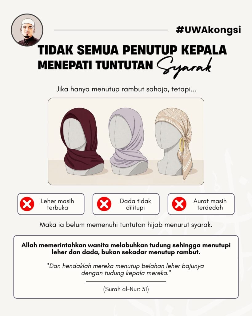 tudung tidak menepati syarak