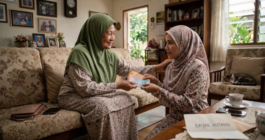 hutang dengan mak