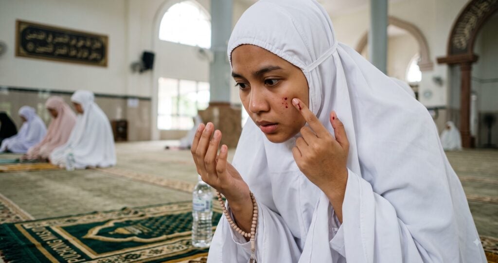 Jerawat Keluar Darah Ketika Solat, Perlu Ulang Solat? Ustazah Asma’ Jelaskan Hukum Darah Luka & Jerawat