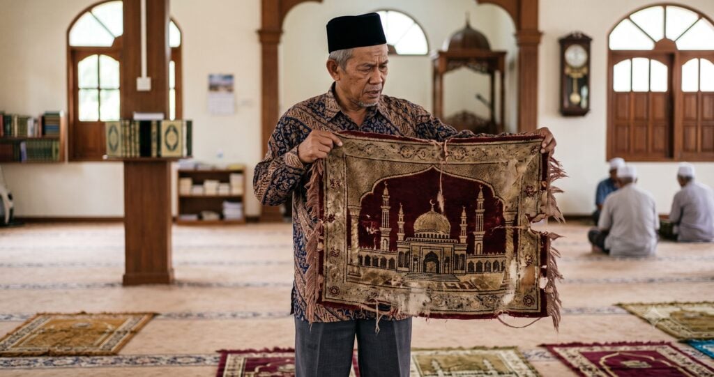 Boleh Ke Lupuskan Sejadah Lama Yang Ada Gambar Kaabah Atau Masjid? Ini Hukum, Cara & Adab Yang Betul
