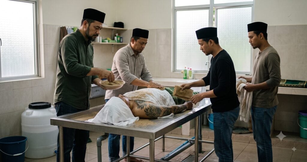 Mandikan Jenazah Ada Tatu & Pewarna Kuku, Perlu Ditayamumkan Selepas Itu? Ini Penjelasan Hukum & Panduan