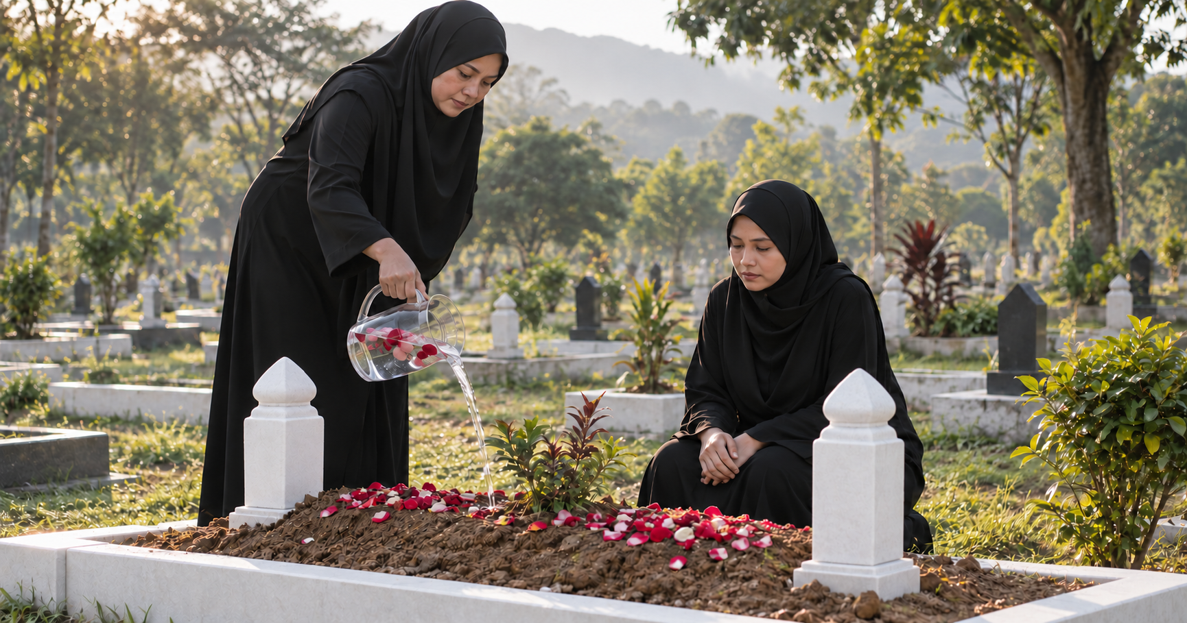 Selalu Jirus Air Mawar Atas Kubur, Tapi Betul Ke Amalan Ini Disunatkan? Ketahui Hukumnya Menurut Mazhab Syafie