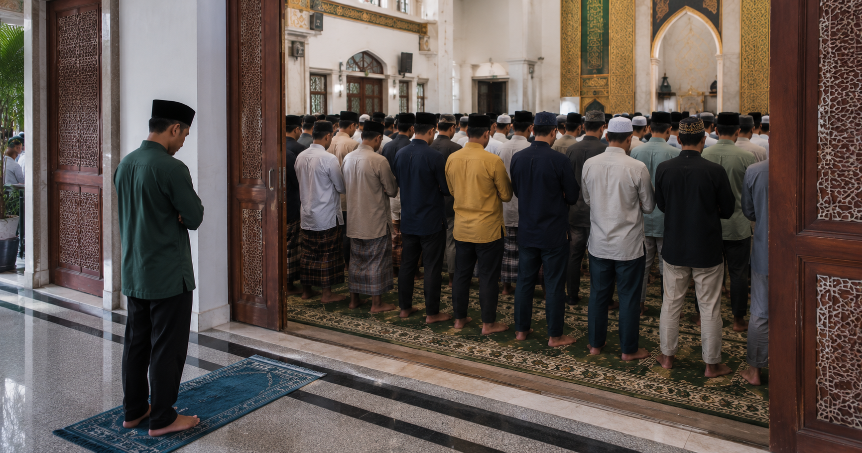 Saf Penuh Hingga Terpaksa Solat Depan Pintu Masjid, Boleh Ke? Dr Zulkifli Jelaskan Hukum & Adab Jika Ganggu Jemaah