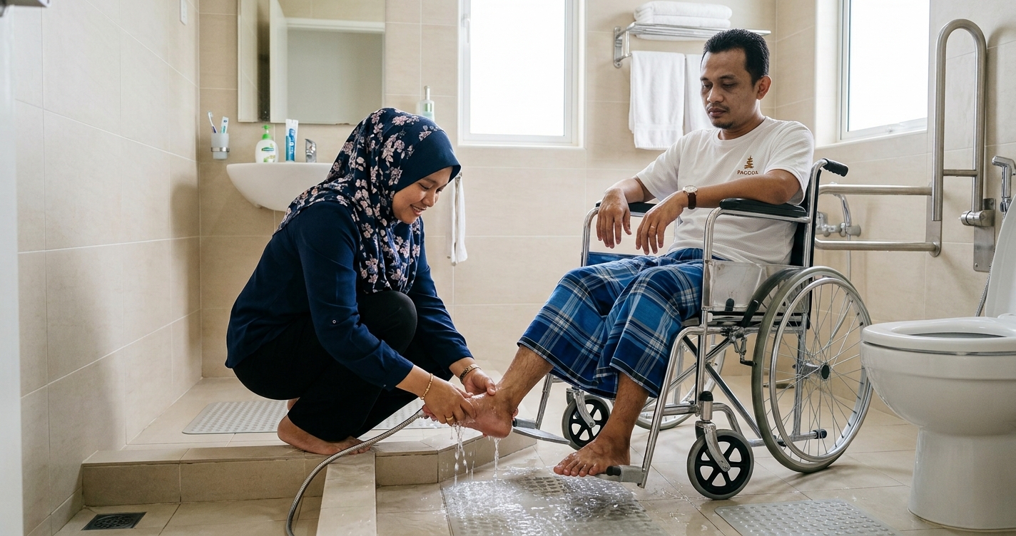 Isteri Bantu Suami Uzur Ambil Wuduk Tapi Tersentuh Kulit, Adakah Wuduk Terus Batal? Ini Penjelasan Mufti