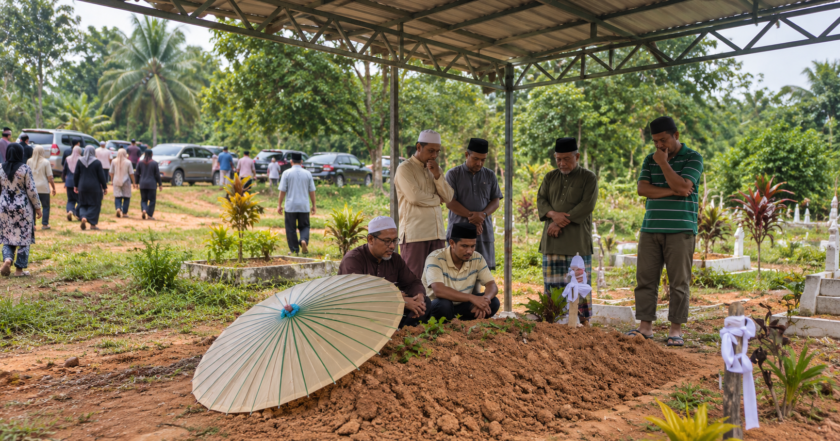 Letak Payung Atas Kubur Selepas Pengebumian, Apa Hukumnya? Fahami Beza Adat, Khurafat & Tujuan Penggunaannya