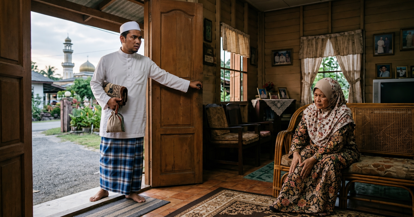 Solat Berjemaah Di Masjid Atau Bersama Ibu Uzur Di Rumah, Mana Lebih Afdal? Ini Panduan Anak Untuk Menentukan Pilihan