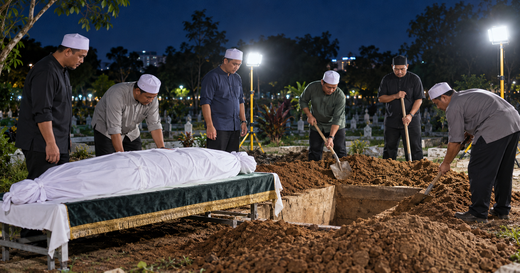 Kebumi Jenazah Waktu Malam, Boleh Ke Atau Lebih Afdal Tunggu Siang? Mufti Jelaskan Hukum & Keutamaan Pengurusan