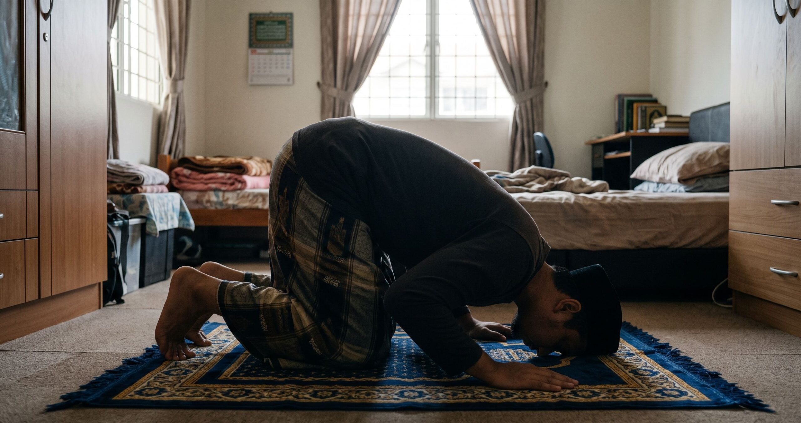 Hidung Tak Sentuh Sejadah Ketika Sujud, Sah Ke Solat? Ini Penjelasan Mazhab Syafie Berkenaan Dahi & Hidung