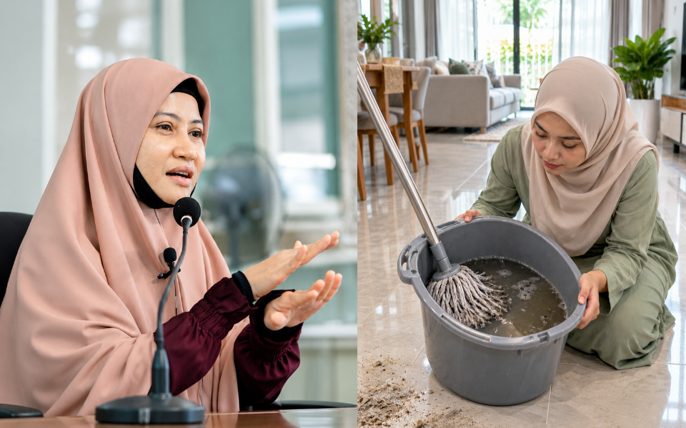 Air Mop Rumah Bertukar Hitam, Adakah Seluruh Lantai Bernajis? Ustazah Asma’ Terangkan Beza Kotoran Biasa Dengan Najis